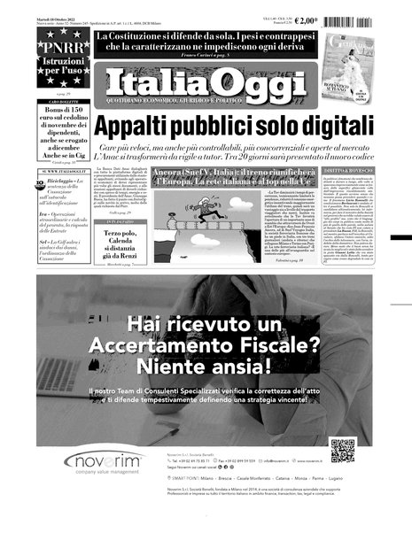 Italia oggi : quotidiano di economia finanza e politica